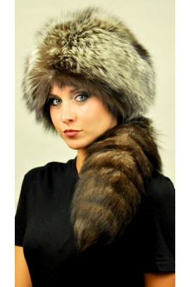 Silver Fox Fur Hat - Ushanka